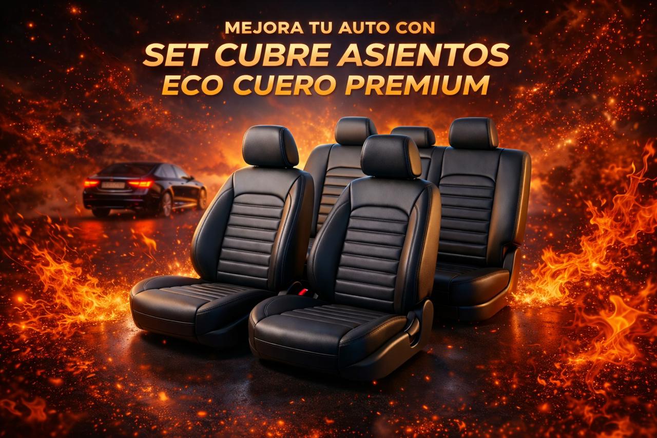 Set Cubre Asientos Eco Cuero Premium